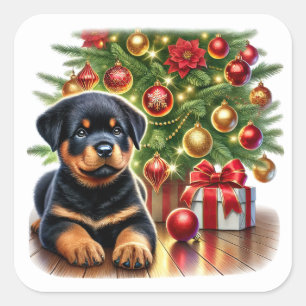 Howl-iday Cheer, Puppy Style! Square Sticker