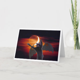 Howl-o-ween Demon Kitteh Card