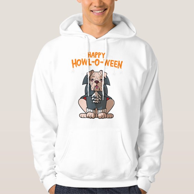 howl-o-ween english bulldog dog mum halloween cost hoodie (Front)