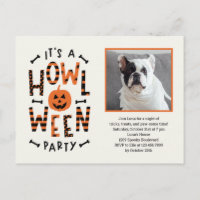 Howl-O-Ween Halloween Party Invitation Postcard