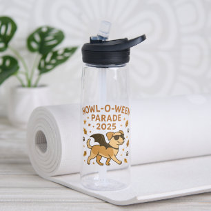 Howl O Ween Parade 2025 Cute Dog Halloween Art Water Bottle