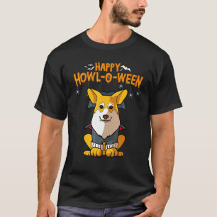 Howl O Ween Pembroke Corgi Dog For Halloween T-Shirt