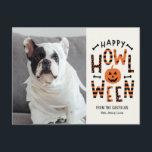 Howl-O-Ween Pet Halloween Photo Card Postcard<br><div class="desc">Celebrate the spookiest night of the year with this modern Halloween card from Berry Berry Sweet. Visit berryberrysweet.com for stylish stationery and personalised gifts.</div>