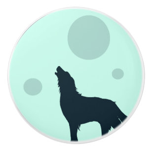Howl To The Moon Ceramic Knob