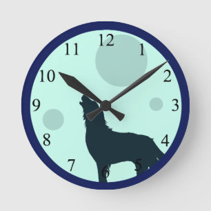 Howl To The Moon Round Clock