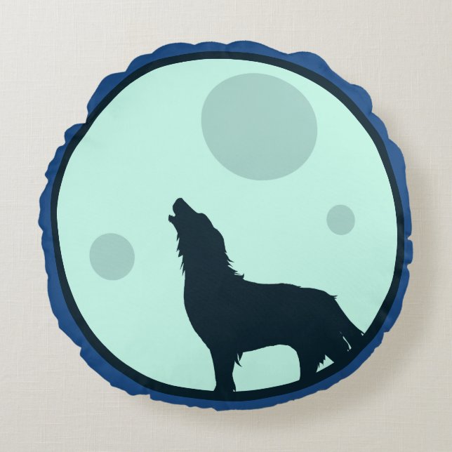 Howl to the Moon Round Cushion (Front)
