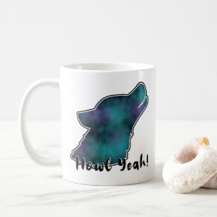 Howl Yeah! Space Galaxy Wolf Silhouette Coffee Mug