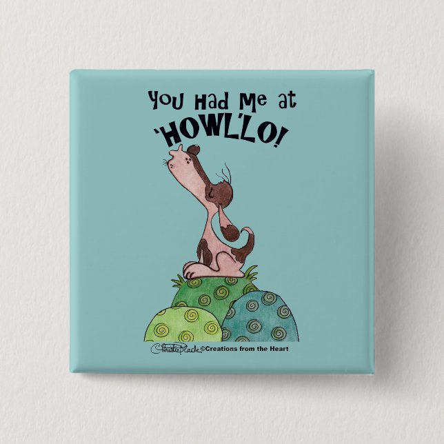 Howler Dog 15 Cm Square Badge (Front)