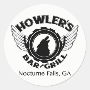 Howler's B&W Decal Classic Round Sticker