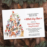 HOWLiday Cheer Dog Lover Christmas Pet Business Invitation<br><div class="desc">HOWLiday Cheer! Invite friends, family and customers to your holiday party this holiday season with this cute Christmas tree dogs in a watercolor design. This dog lover holiday card features dogs of variety of breeds in santa hats. Personalise with family name. This dog christmas card is perfect for dog lovers,...</div>