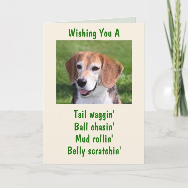 Howlin' Beagle Happy Birthday Card (Front)
