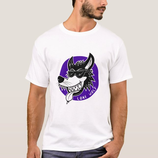 Howlin' Lone Wolf Cartoon T-Shirt (Front)