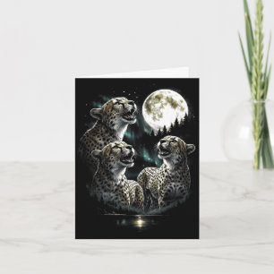 Howling 3 cheetah to moon vintage retro style 90s card