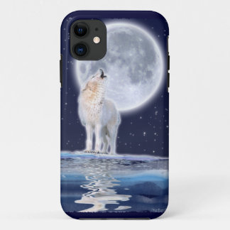 Howling Arctic Wolf & Full Moon iPhone 5 Case