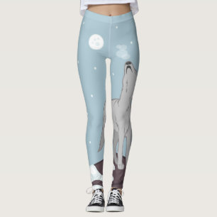 Howling Arctic Wolf Leggings