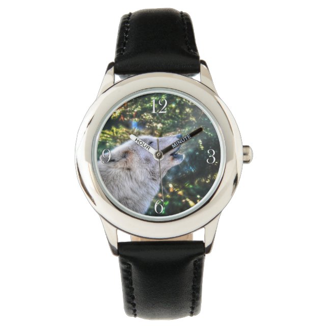 Howling Arctic Wolf Nature and Wildlife Design Watch (Front)