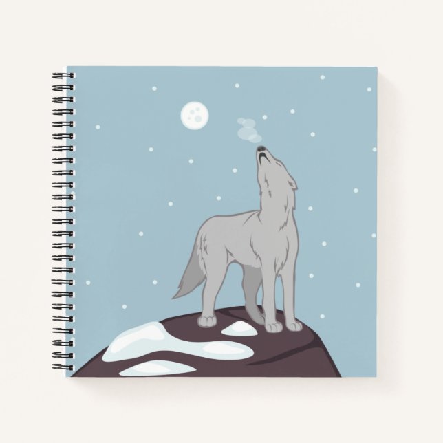 Howling Arctic Wolf Notebook (Front)