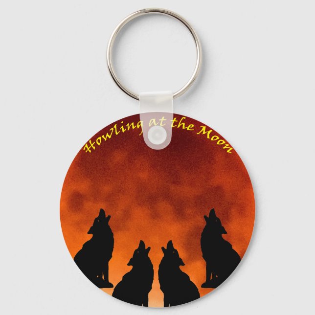 Howling at the Moon Key Ring (Front)