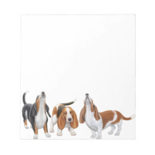 Howling Basset Hound Dogs Notepad