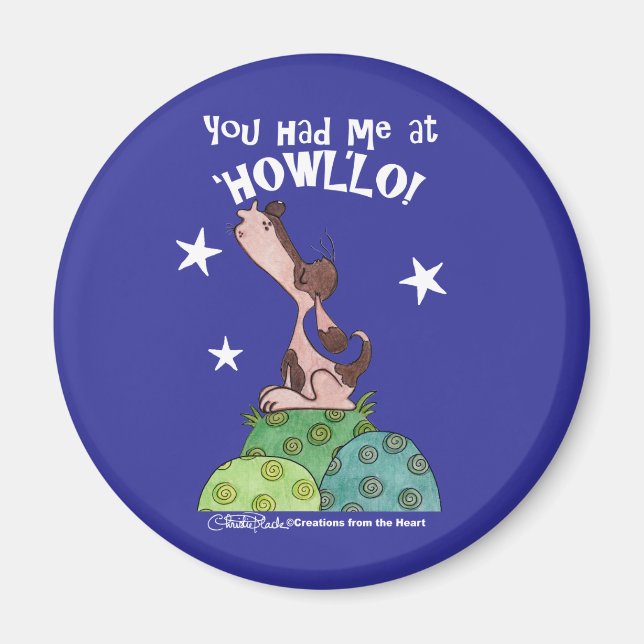 Howling Basset Hound Night Magnet (Front)