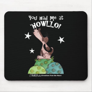 Howling Basset Hound Night Mouse Mat