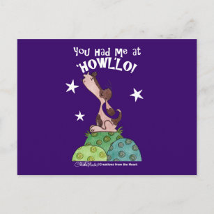 Howling Basset Hound Night Postcard