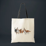 Howling Basset Hounds Bag<br><div class="desc">Original fine art design of a howling tricolored Basset hound by designer Carolyn McFann on quality cards,  stationery,  clothing & other great gifts for dog lovers.</div>