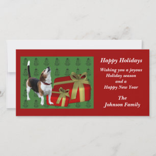 Howling Beagle Animal Christmas Holiday Card