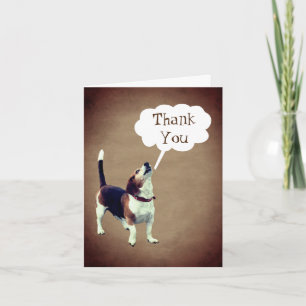 Howling Beagle Cute Customisable Thank You Card