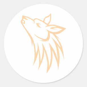 Howling Coyote Classic Round Sticker