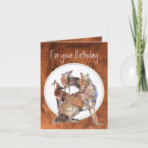 Howling Coyote - Funny Animal  Birthday Card