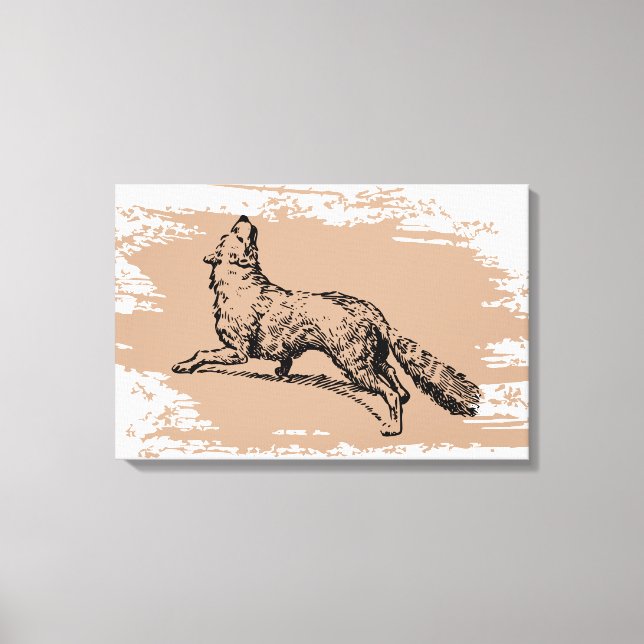 Howling Fox  Canvas Print (Front)