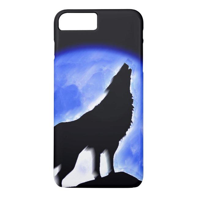Howling Grey Wolf at Moon Case-Mate iPhone Case (Back)