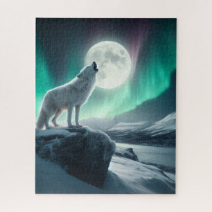 Howling into the Northern Lights Jigsaw Puzzle