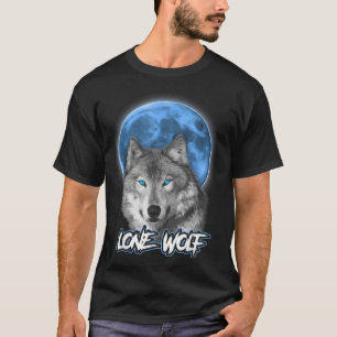 Howling Lone Wolf  On Moon Gift Funny  T-Shirt
