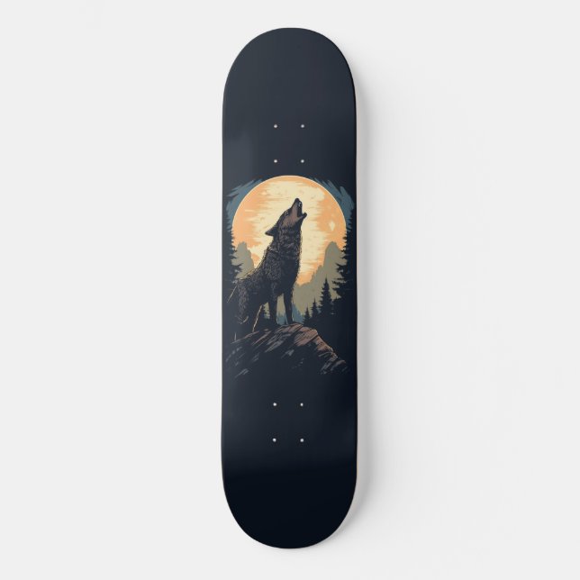 Howling Lone Wolf Skateboard Deck (Front)