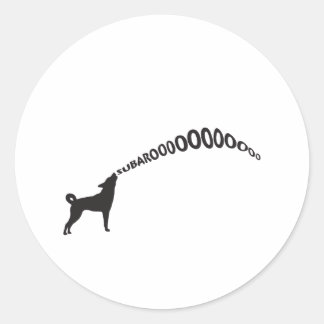 Howling Subaru Dog Classic Round Sticker