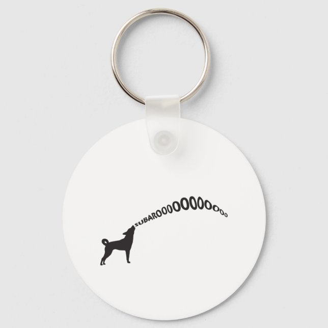 Howling Subaru Dog Key Ring (Front)