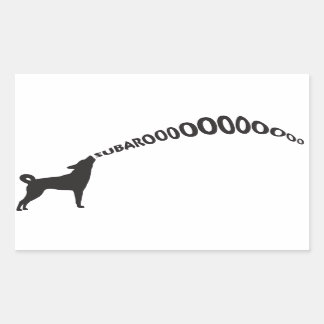 Howling Subaru Dog Rectangular Sticker