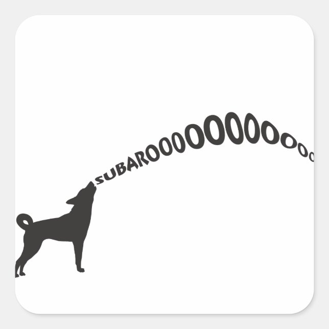 Howling Subaru Dog Square Sticker (Front)