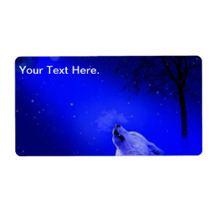 Howling Timber Wolf in the Snow Lite Night