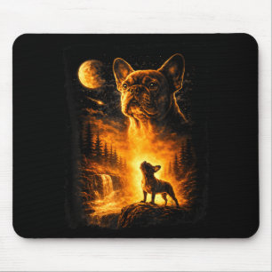 Howling to the moon french bulldog meme vintage 90 mouse mat