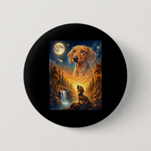 Howling to the moon meme animal dog dachshund 6 cm round badge