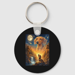 Howling to the moon meme animal dog dachshund key ring