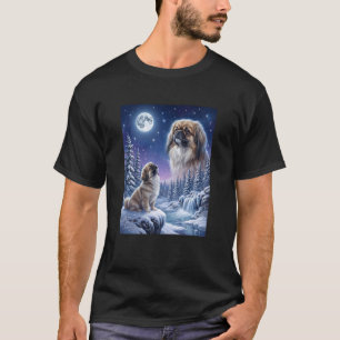 Howling to The Moon Meme Animal Dog Pekingese T-Shirt