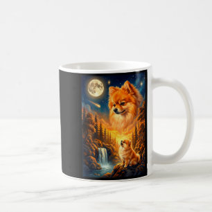 Howling to the moon meme animal dog pomeranian coffee mug