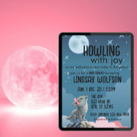 Howling with Joy, Wolf Pink Baby Shower