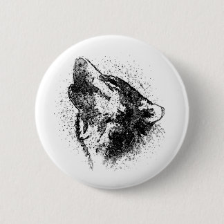 Howling Wolf 6 Cm Round Badge
