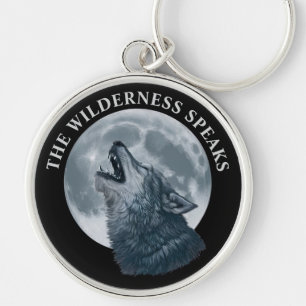 Howling Wolf and Moon  Key Ring
