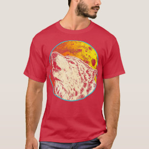 Howling Wolf At Full Moon T-Shirt